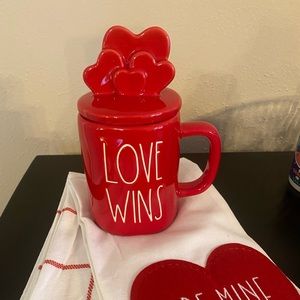 Rae Dunn Valentines Mug with Hearts Lid